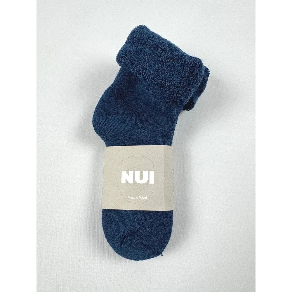 Nui Organics Lounge Socks Deep Blue 4/6y